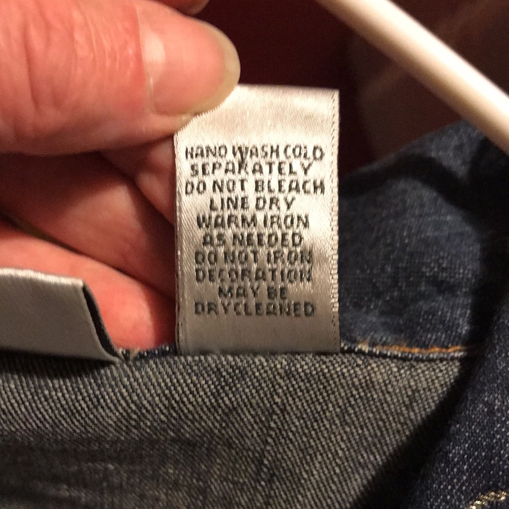 Chico’s Denim Jean Jacket Boho Unique Size 3 (XL/16) - Picture 8 of 8